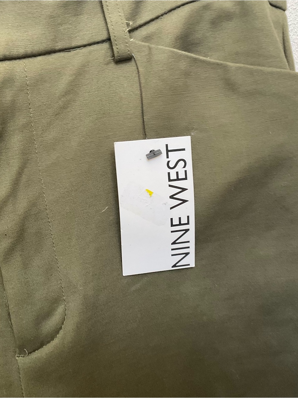 NWT Nine West Inftry Olive High Rise Slim Ankle Pants Size 14 Office Work - Picture 2 of 6